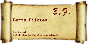 Berta Filotea névjegykártya